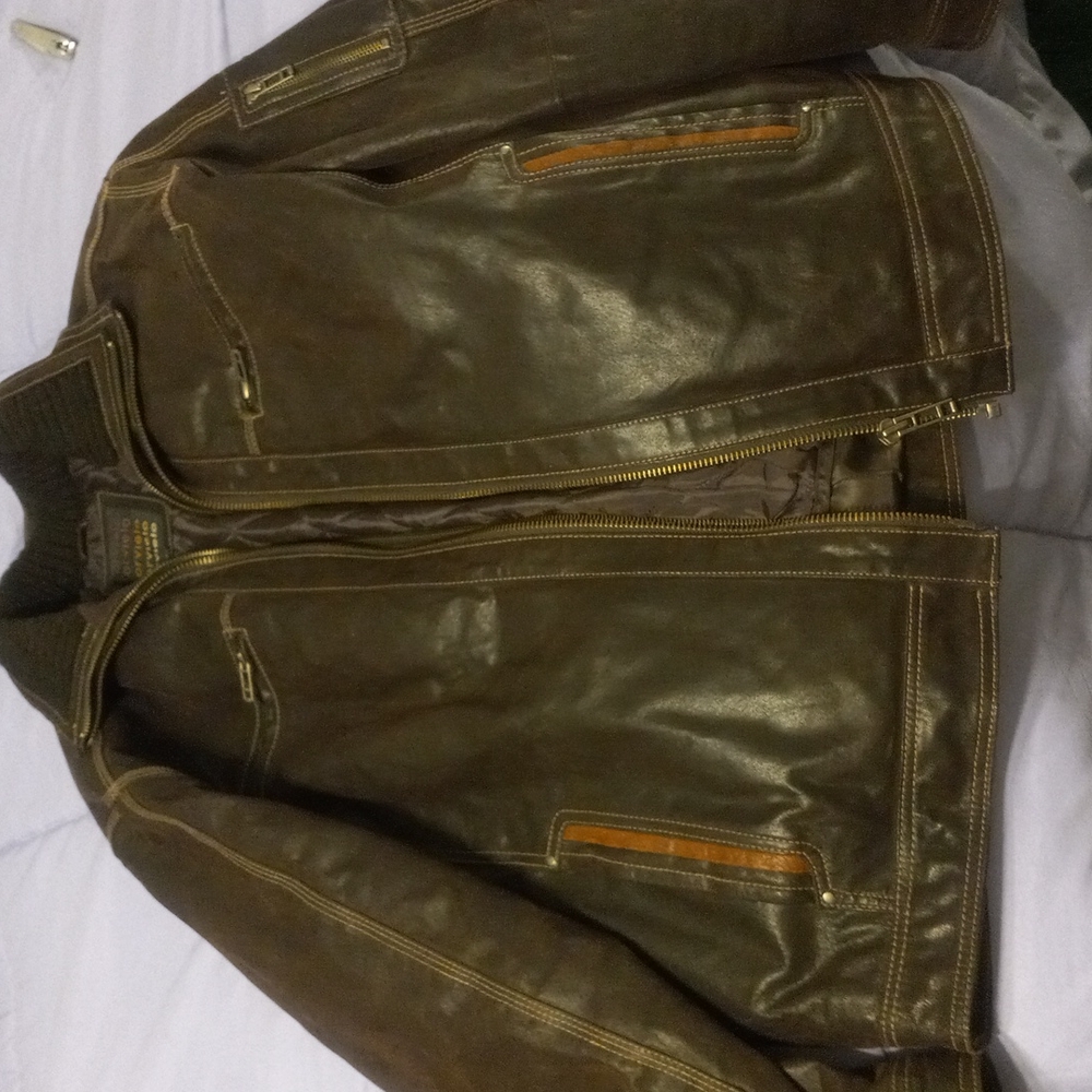 Leather Coat Large - image 1